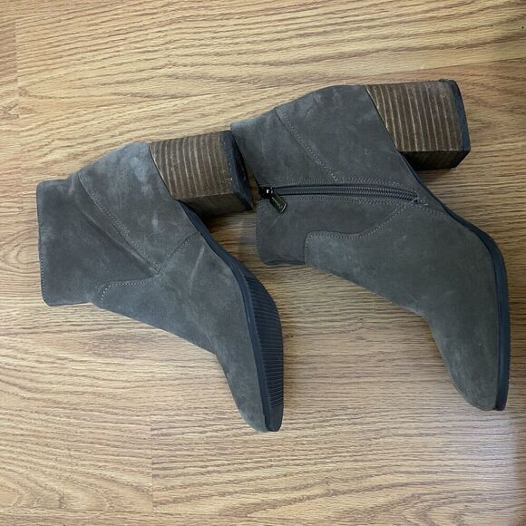 BLONDO brown taupe suede leather waterproof ankle heeled boots size 10 - Picture 8 of 9